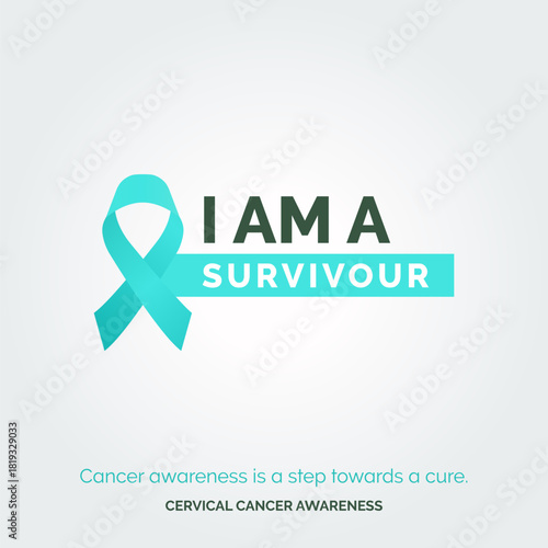 Empower Women's Resilience Fight Cervical Cancer with Vector Background Posters