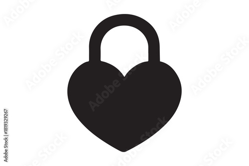 Heart shaped padlock representing love security romance and protection vector graphic