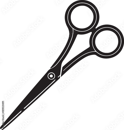 scissors isolated on white background black silhouette isolate icon 