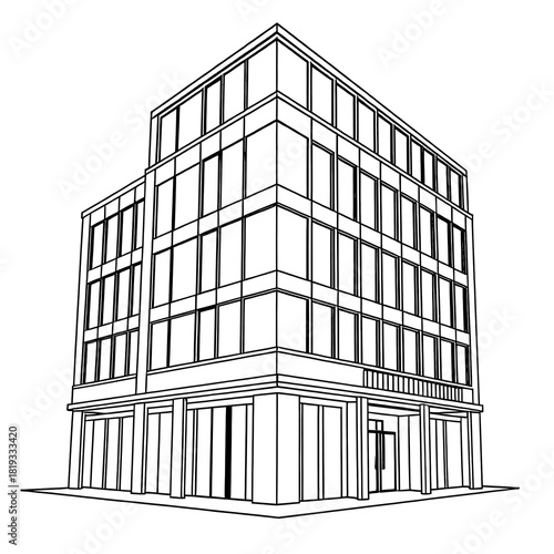 sketch of building transparent background