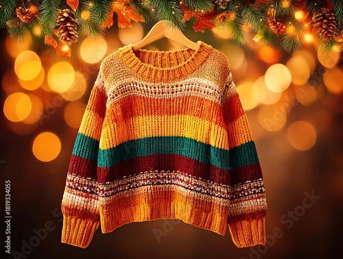 a warm knitted Christmas ju...