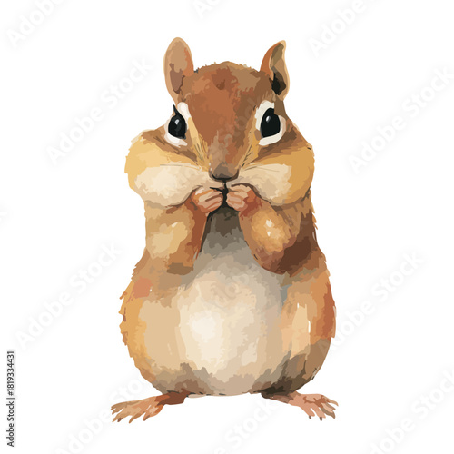 Cute Chipmunk Watercolor Illustration Adorable Forest Animal Art.