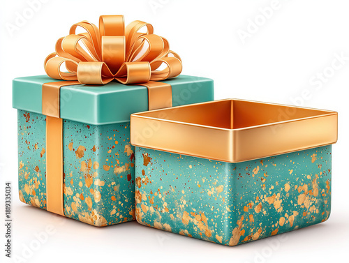 an empty Christmas gift box...