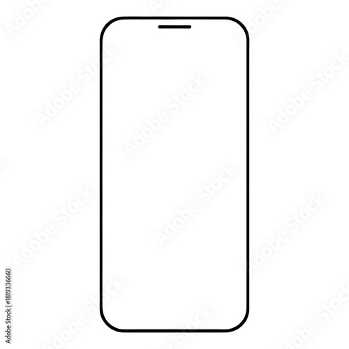 black smartphone isolated on transparent background