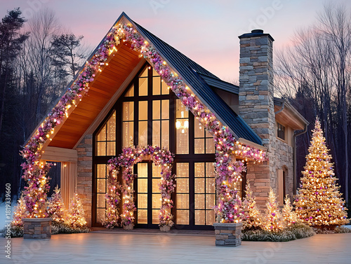 Christmas lights outside a ...
