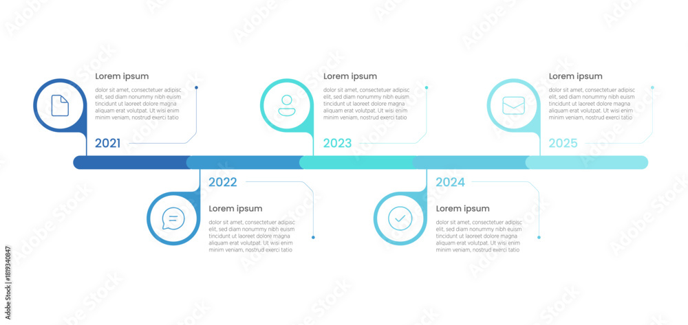 Naklejka premium A clear visual summary of major achievements and defining moments. This timeline showcases progress, growth, and the journey behind each milestone.