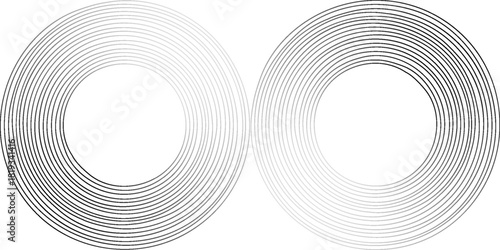 White geometric abstract background overlap layer on bright space with lines effect decoration. Modern graphic design element circles style concept for banner