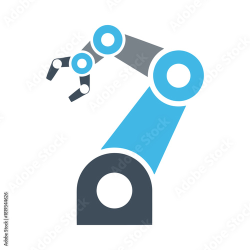 Industrial robotic arm icon automation for smart factory process