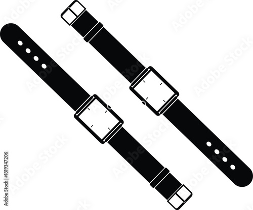 Smartwatch black icon on white background.