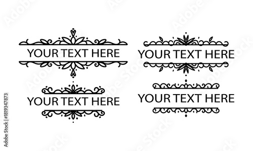 Set of Vintage decorative lines. text dividers. Line border. Lines separators, Borders, Set of various doodle style line dividers and arrow icons for design