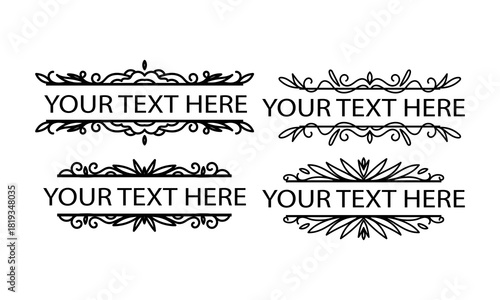 Set of Vintage decorative lines. text dividers. Line border. Lines separators, Borders, Set of various doodle style line dividers and arrow icons for design