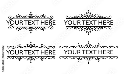 Set of Vintage decorative lines. text dividers. Line border. Lines separators, Borders, Set of various doodle style line dividers and arrow icons for design