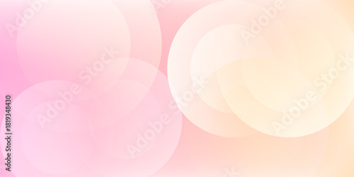 Minimalist abstract background. Horizontal banner. Purple and pink gradient. Circle geometric background