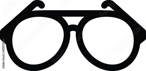 Black eyeglasses icon vector illustration on white background fashion accessory for better eyesight vintage style spectacles optical design element for vision correction and style