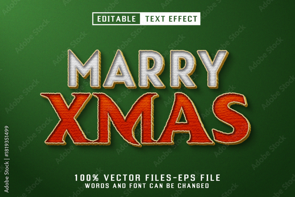 Obraz premium Marry Xmas Editable Text Effect