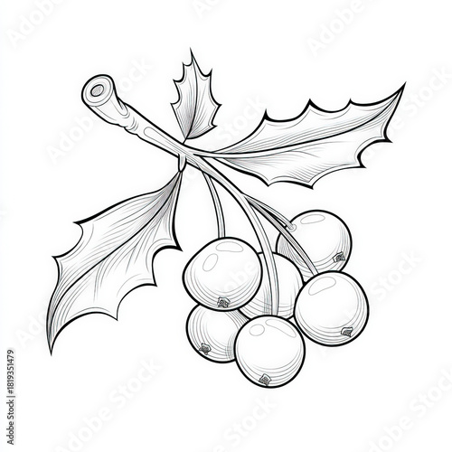 Mistletoe Sprig Coloring Pa...