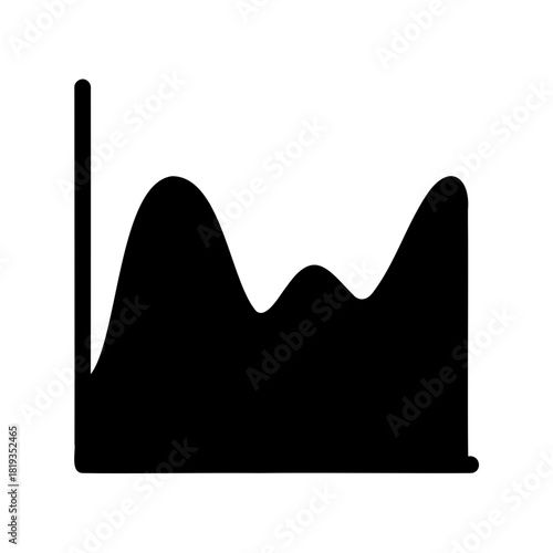 Abstract black and white graph showing fluctuating data, simple design style
