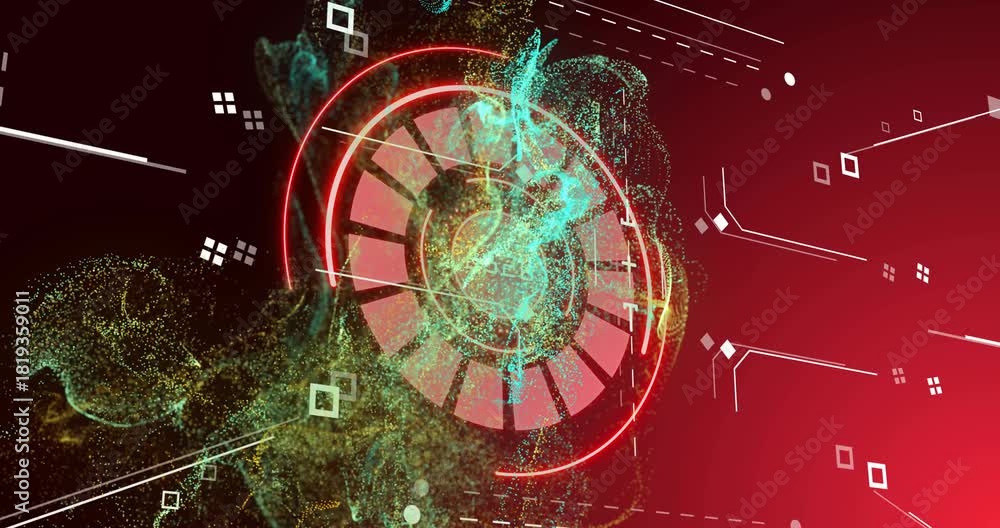 Startup pulse starting circular HUD pulsing rotating, two plumes ...