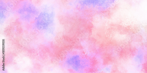 Beautiful aquarelle paper textured ink effect grungy pastel colors hand drawn background. blue and purple shades watercolor smoke paper texter illustration for creative design vintage card, template.	