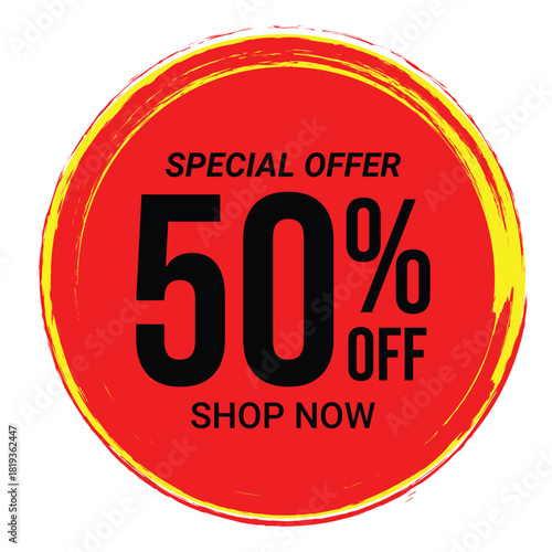 Vector Illustration of Sale Tag, Special Offer Price tags, Sales Label Isolated on Transparent Background