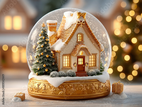 snow globe with house
