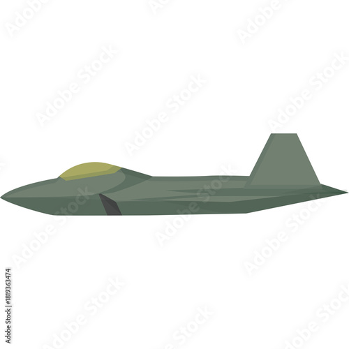 Pixelated Gray Military Jet Aircraft With Yellow Canopy Isolated on White Background Simple Vector Illustration