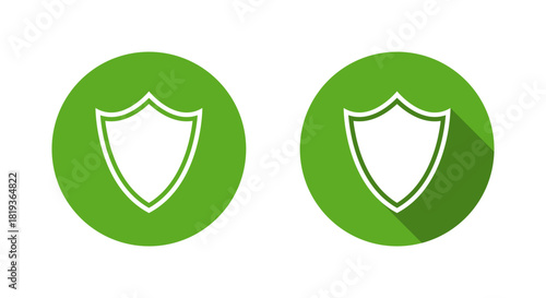 Security shield icon with long shadow. Protection, safety, and secure access symbol
