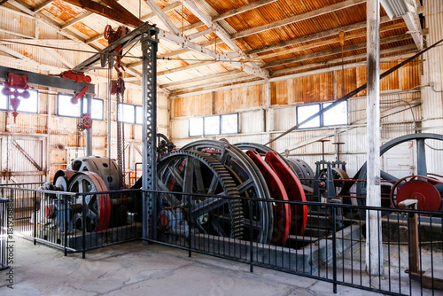 Tonopah, Nevada, USA Interior industrial workings of an old mining operation. 