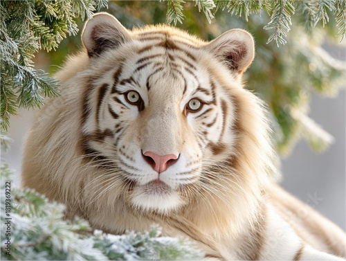 white tiger in the snow