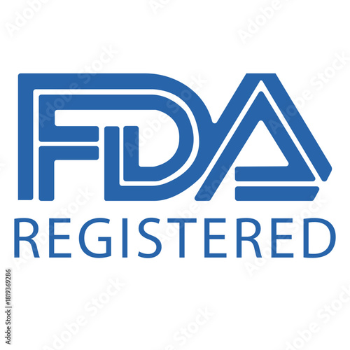 Fda registered logo signifying regulatory compliance Vector