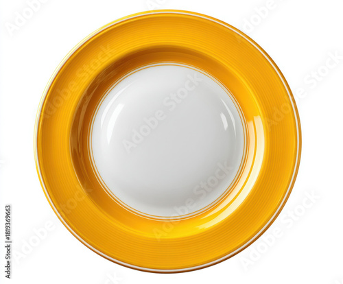 Yellow plate isolated on white