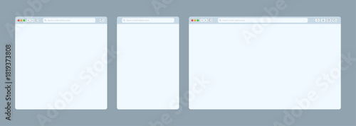 Browser window vector design in modern minimal style, showing tabs, address bar, and interface elements, suitable for web UI, app mockups, and digital design projects.