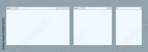 Browser window vector design in modern minimal style, showing tabs, address bar, and interface elements, suitable for web UI, app mockups, and digital design projects.