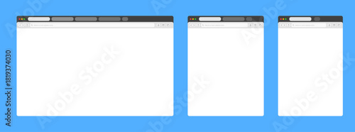 Browser window vector design in modern minimal style, showing tabs, address bar, and interface elements, suitable for web UI, app mockups, and digital design projects.