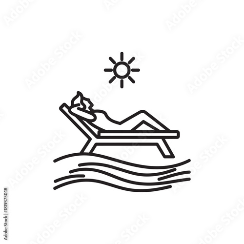 Person relaxing on a beach chair under the sun, enjoying summer vacation, isolated on