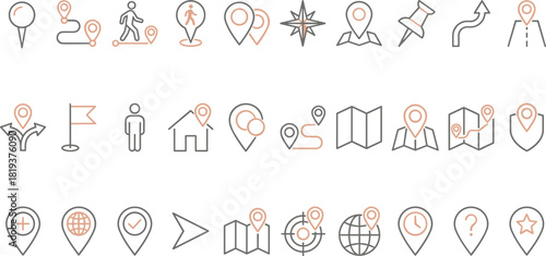 GPS, Location, Map, Navigation, Pointer, Travel, Route, Direction, Outline, Icon, Vector, Pin