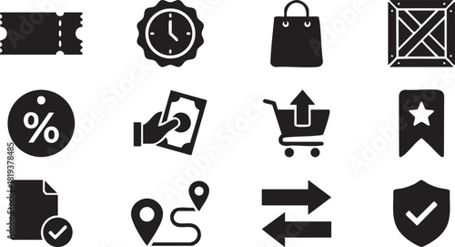 Silhouette of a traveler in various poses, showcasing different actions and expressions of a person exploring and navigating