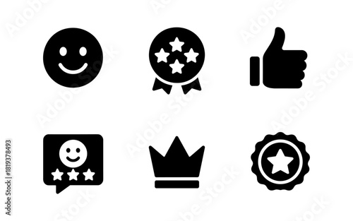 Set of simple icons for feedback and ratings