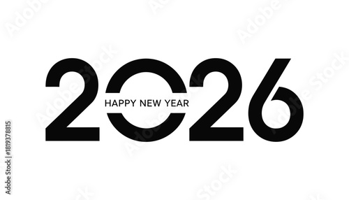 Happy new year celebrate the arrival of year two thousand twenty six