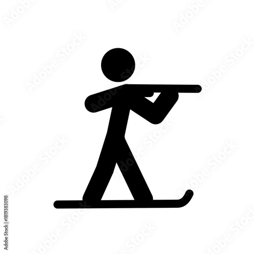 Biathlon -  pictogram,  vector icon