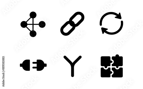 Minimalist network and connection icon set
