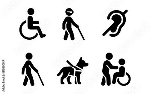 Accessibility symbols: inclusivity icons for diverse needs and disability awareness
