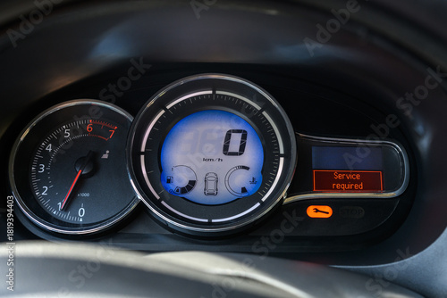 Car dashboard warning light for service due