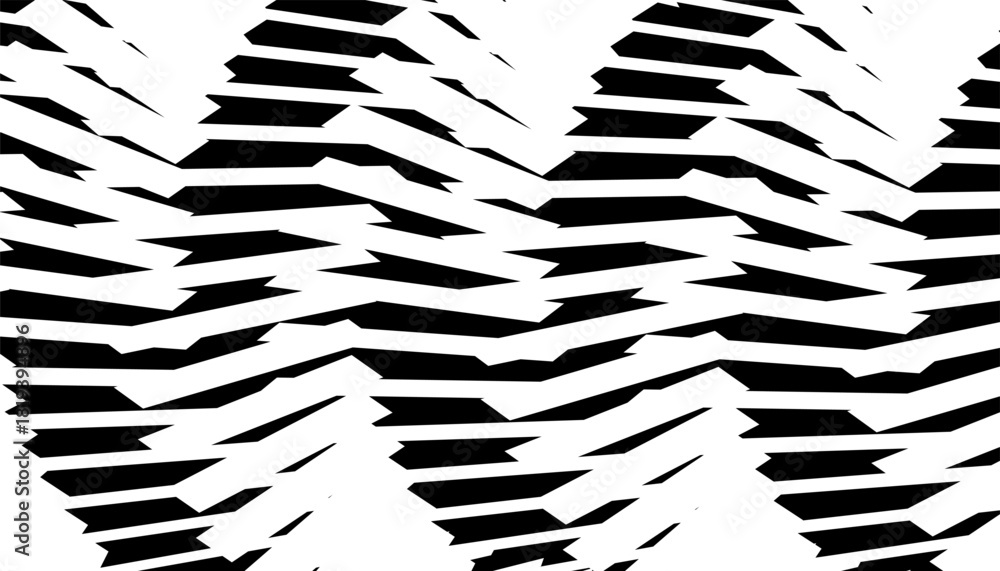 Naklejka premium Black and white abstract geometric pattern for sporty and modern background. Fully editable vector element. Vector Format Illustration
