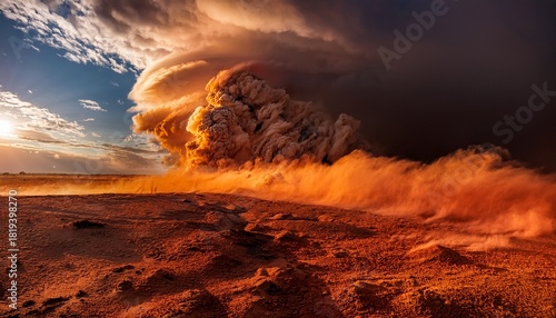 A Large Storm Formed Powdered Dust And Sand On The Ground Were Blown Into The Clouds Causing The Orange Glow To Look Horrible Extreme Weather Events