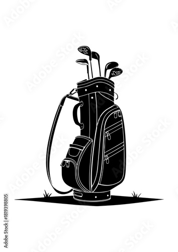 Golf Bag and Clubs Silhouette