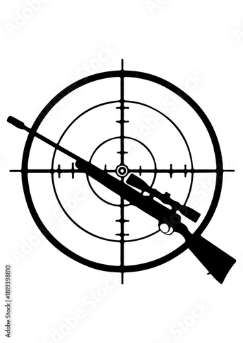 Sniper Rifle and Target Reticle Graphic