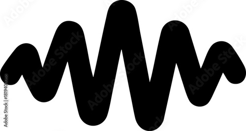 Black vector icon representing speech-to-text waveform on white background for digital communication