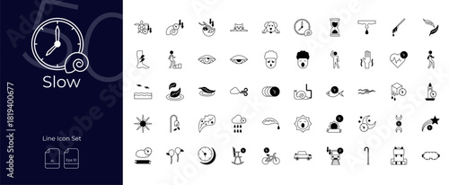 Slow Duotone Editable Icons set
