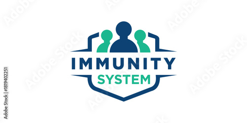 Immunity system logo template. Human immune system vector design. Virus and bacteria illustration